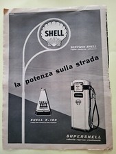 SHELL X-100 MOTOR OIL RITAGLIO CLIPPING PUBBLICITA' ANNI 60 ADVERTISING X4