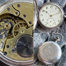 ✩ Antico orologio da tasca ZENITH [argento 84 / 0,875] vecchio