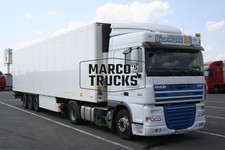 Truck photo DAF XF 105.460 refrigerated semitrailer Germany white Friedri #b2mi