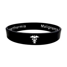 Bracciale medico ipertermia maligna braccialetto silicone messaggio nascosto 202mm