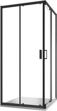 Box Doccia Angolare Due Ante Scorrevoli Cristallo Temperato 6Mm Profili Squadrat