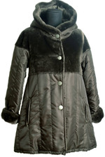 Parka Donna Pelle Tessuto