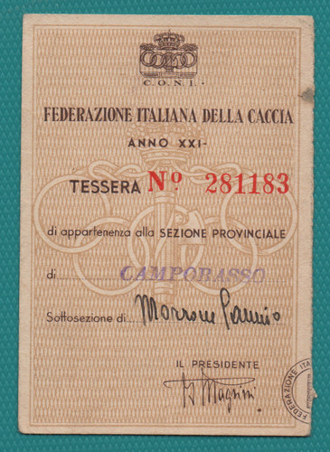 Tessera fascista federazione - tessera,