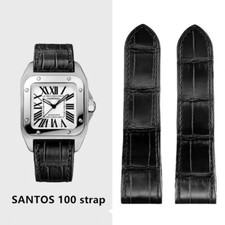CINTURINO IN PELLE COMPLETO PER CRONOGRAFO CARTIER SANTOS 100 XL W20090X8 NERO