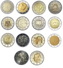 SLOVACCHIA COLLEZIONE COMPLETA 2 € EURO COMMEMORATIVE 2009-2021 FDC (14 MONETE)