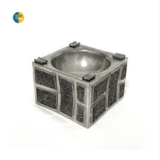 Vintage cigarette ashtray cigar retro pewter brutalist style table rare