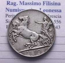 NL* VEIII 10 LIRE ARGENTO BIGA