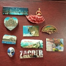 Lotto 10 Calamite Magneti Da Frigo Souvenir Da Tutto Il Mondo  (Cal 3)