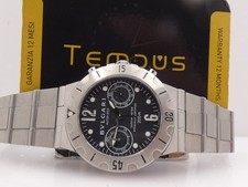 CRONO BULGARI DIAGONO SCUBA SCB38S AUTOMATICO CRONOMETRO ACCIAIO '2000s OROLOGIO
