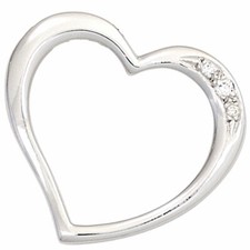 Ciondolo Cuore con 3 Diamanti