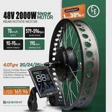 Ruota motore mozzo posteriore 48V 2000W 20/24/26 pollici neve e-bike grasso brushless senza ingranaggi