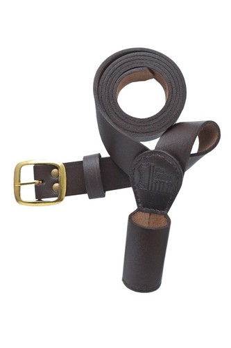 Brown leather flag pole belt - leather,