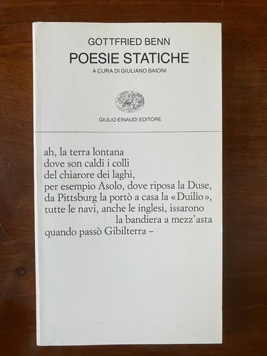 Gottfried benn poesie statiche - benn,