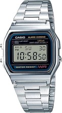 Orologio CASIO A158WA-1DF Uomo Donna Unisex VINTAGE Classico Acciaio Sveglia DD