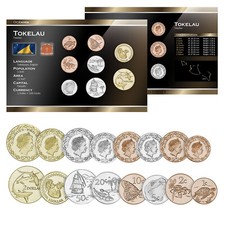 God Save The Queen Tokelau 8 monete non circolate 1c 2c 5c 10c 20c 50c $1 $2 2017