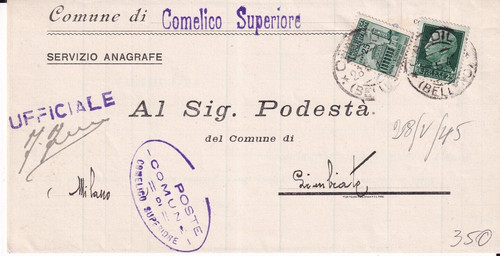1945 lettera viaggiata - r.s.i,