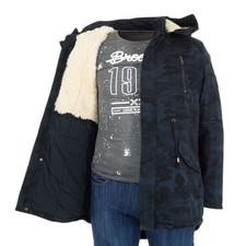 GIACCA INVERNALE CALDA SPESSA UOMO ARMY JACKET TRAPUNTATA FODERATA IN PELUCHE TG.XXL