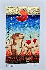 Leo Nisi - Serigrafia materica con foglia oro, numerata e firmata