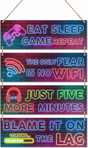 Insegna neon gaming legno - gaming,