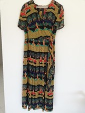 abito lungo in seta pura con gonna plissè