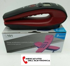 TELEFONO FISSO EASYTECK-G101 PRATICO ECONOMICO  DISPLAY LCD CON DATA  Rosso