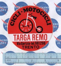 ADESIVO VINTAGE STICKER AUTOCOLLANT AUFKLEBER TUNING TARGA REMO MOTOCICLI TRENTO