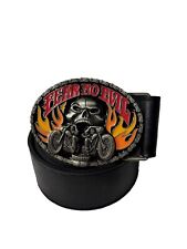 Fibbia Bikers /Harley Davidson/Custom  Cintura Pelle Nera Completa