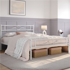 Struttura Letto in Metallo Battuto a Doghe Testiera Snella in Ferro Moderno