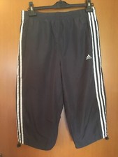 PANTALONI SHORTS 3/4 ADIDAS NUOVI TAGLIA M GRIGIO SCURO 