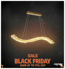 Lussuoso lampadario italiano cristallo bar ondulato