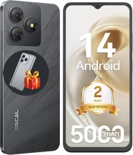 OSCAL Smartphone, Flat 2C Telefono Android 14 (2025 Seconda Generazione), 6GB +6