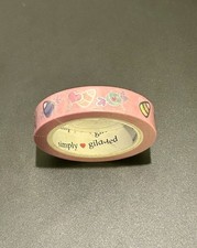 NUOVO raro rotolo nastro washi caramelle rosa semplicemente dorato vintage 10 mm