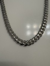 Pesante catena cubana in argento sterling 925 rodiato - 20" - 60,1 g - elegante durevole