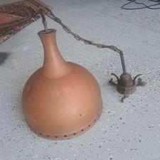 Lampada da soffitto a sospensione paralume in rame antico vecchia