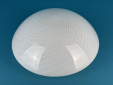Vintage Lampada Plafoniera 29.5cm Vetro Murano Spirale Bianca Design 1970