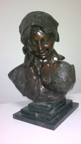 Scultura bronzo donna con - scultura,