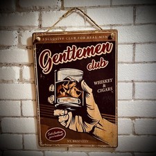 quadro design industrial vintage Gentlemen Club ecologico legno artigianale