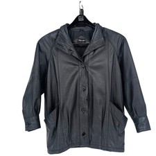 Giacca vintage anni 80 PELLE New York Milano vera pelle S pipistrello plissettato oversize