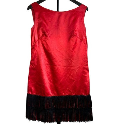Mini abito rosso nero flapper - rosso,