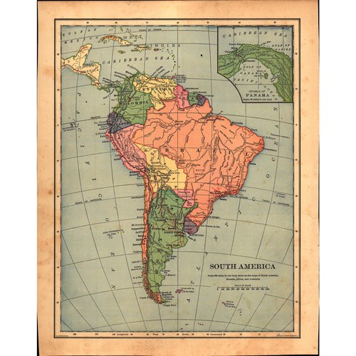 Mappa del sud america 1901 - del,