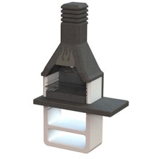 Barbecue A Legna In Muratura Per Esterni 125x64x215 Prometeo Sarom Con Cappa