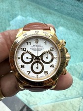 Orologio Rolex Daytona Cosmograph oro giallo massiccio 18 carati 40 mm pelle marrone 16518