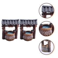  2 pezzi di simulazione di pozzi d'acqua ornamenti mini giardino mini paesaggio