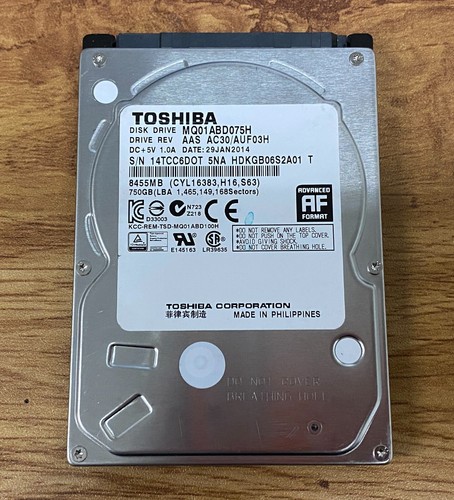 Toshiba mq01abd075h disco - toshiba,