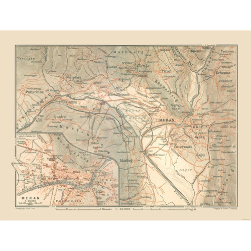 Mappa storica regione merano - mappa,