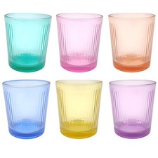 Set 6 bicchieri vetro colorato