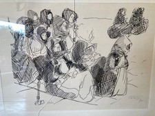 GRANDE LITOGRAFIA DI BERNARDINO PALAZZI GRUPPO DI DONNE SARDE 1980