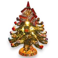 Lume Albero di Natale serie ÈLITE h35 x 27 cm ca. ceramica Caltagirone e smalto 