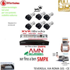 KIT VIDEOSORVEGLIANZA CLOUD DVR 8 CANALI 6 TELECAMERE 5MPX AHD + HD1TB CCD SONY