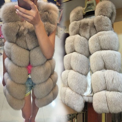 Donna gilet pelliccia vera - gilet,
